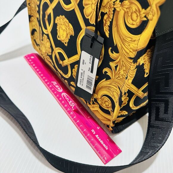 Versace Medusa Black Gold Canvas Medium Tote Greca Strap Bag NWT $1,275 - Picture 11 of 15
